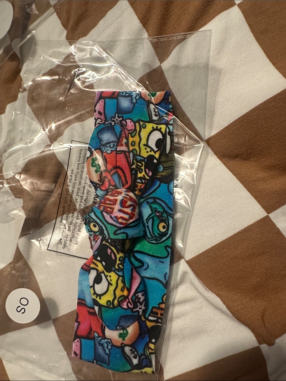 Bamboo bow head wrap- Krusty Chaos print